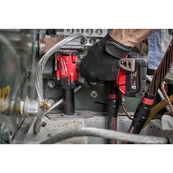 Milwaukee M18FIW2F12-502X 18V FUEL Compact 1/2" Impact Wrench with Friction Ring, 2x 5.0Ah Batteries, Charger & Case - westbasedirect.com