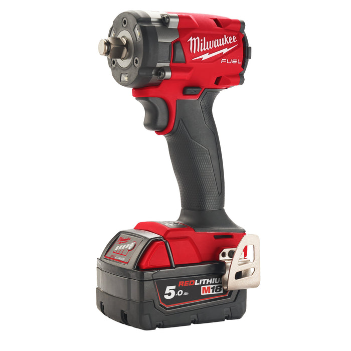 Milwaukee M18FIW2F12-502X 18V FUEL Compact 1/2" Impact Wrench with Friction Ring, 2x 5.0Ah Batteries, Charger & Case - westbasedirect.com