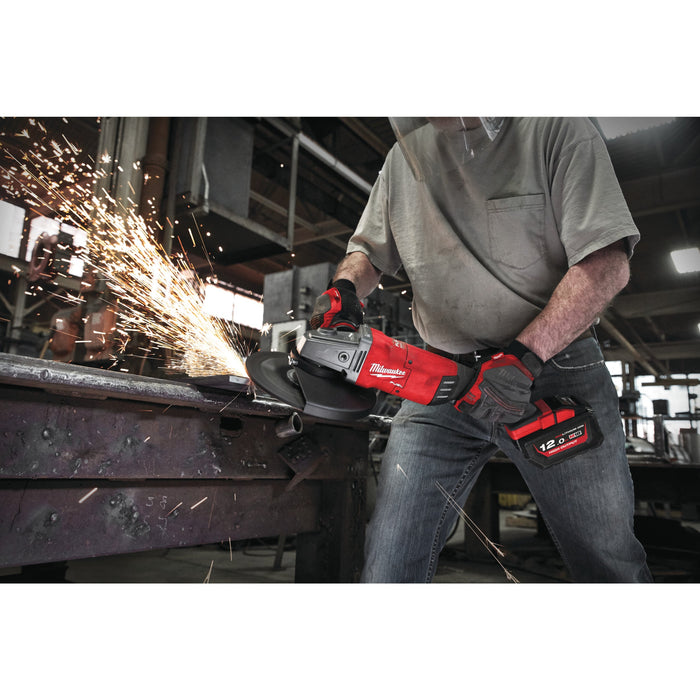 Milwaukee M18FLAG230XPDB-0C+M18B5 Kit - 18V FUEL Cordless 230mm Braking Angle Grinder, Paddle Switch + M18B5 5.0Ah Li-ion Battery & Case