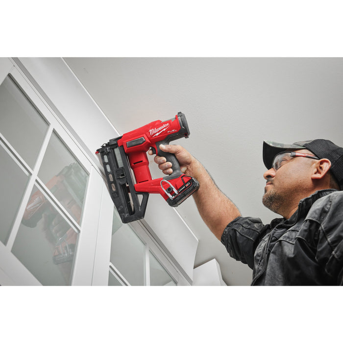 Milwaukee M18FN16GS-0X 18V FUEL Brushless 16 GA Straight Finish Nailer with Case - Bare Unit - westbasedirect.com