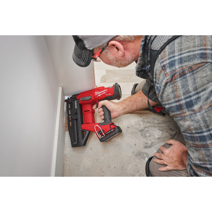 Milwaukee M18FN16GS-0X 18V FUEL Brushless 16 GA Straight Finish Nailer with Case - Bare Unit - westbasedirect.com