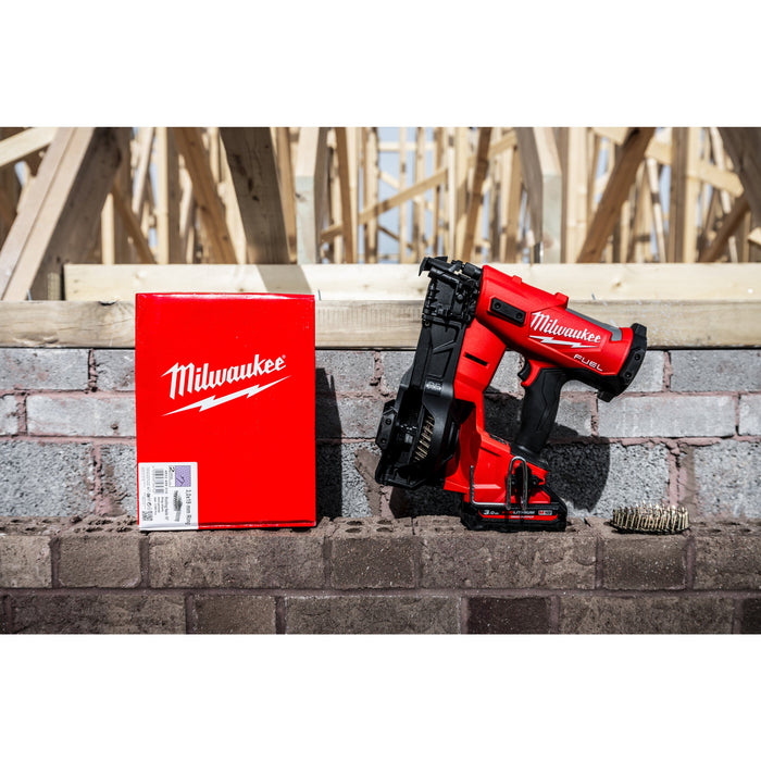 Milwaukee M18FRCN45-302X 18V FUEL Roofing Coil Nailer, 2x 3.0Ah Batteries, Charger & Case