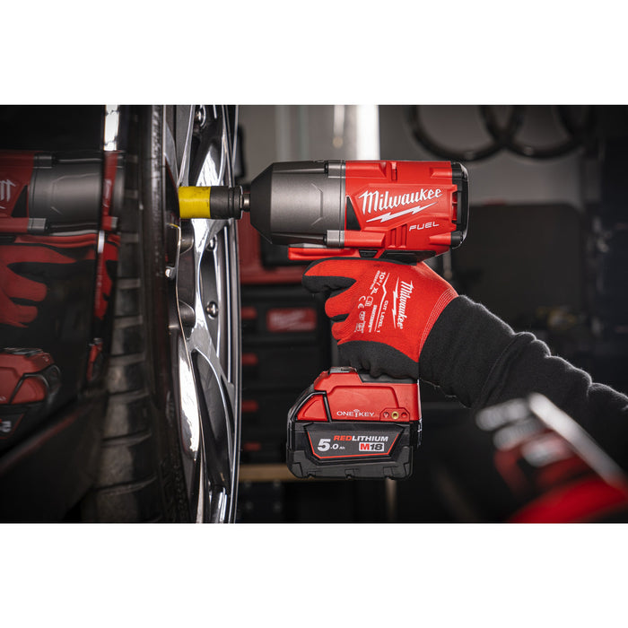 Milwaukee M18ONEFHIWF12-502X 18V FUEL ONE-KEY 1/2'’ High Torque Impact Wrench with Friction Ring, 2x 5.0Ah Batteries, Charger & Case - westbasedirect.com