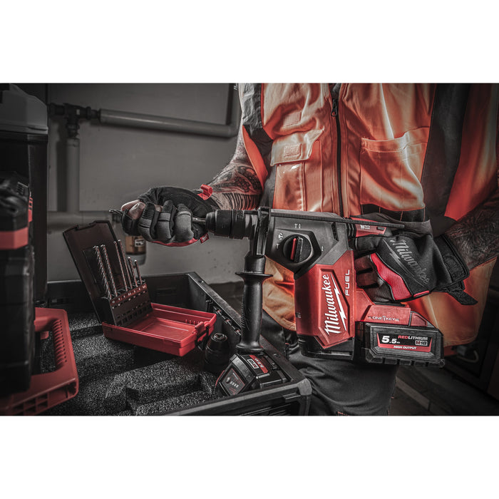 Milwaukee M18ONEFHX-552X-552X 18V FUEL ONE-KEY 26mm SDS+ Hammer Drill with FIXTEC Chuck, 2x 5.5Ah Batteries, Charger & Case - westbasedirect.com
