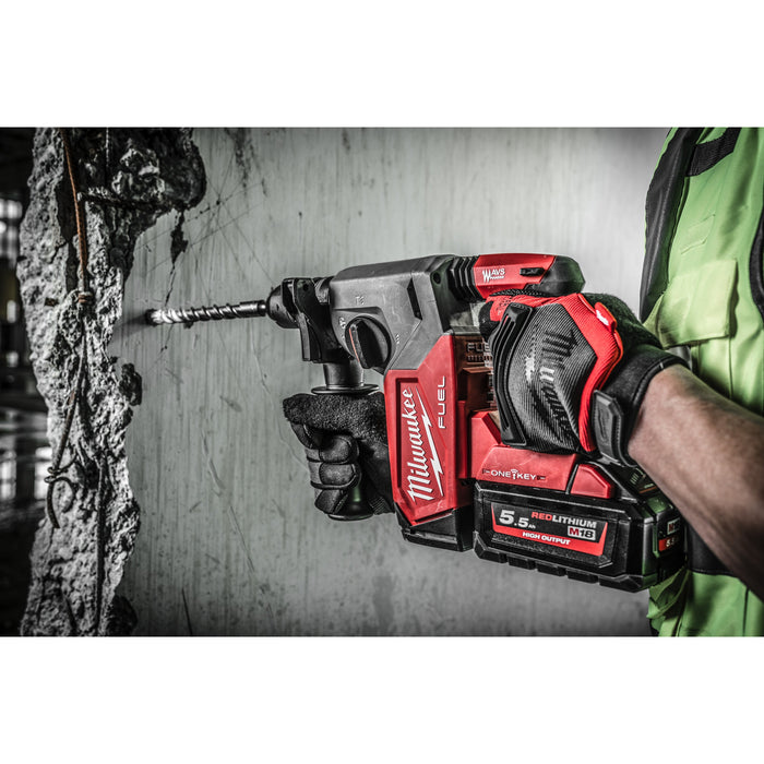 Milwaukee M18ONEFHX-552X-552X 18V FUEL ONE-KEY 26mm SDS+ Hammer Drill with FIXTEC Chuck, 2x 5.5Ah Batteries, Charger & Case - westbasedirect.com