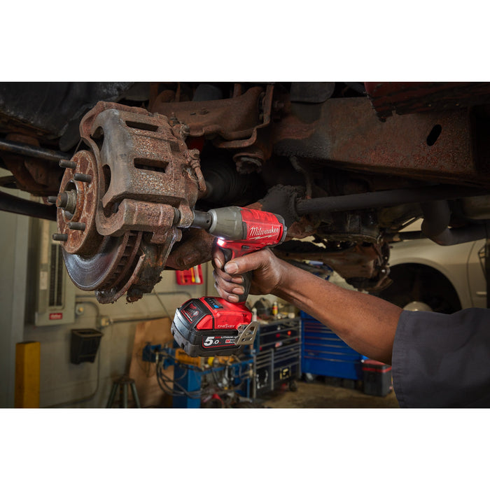 Milwaukee M18ONEIWF12-0+M18B5 Kit - 18V FUEL ONE-KEY Brushless 1/2'' Impact Wrench (Friction Ring) + M18B5 5.0Ah Li-ion Battery