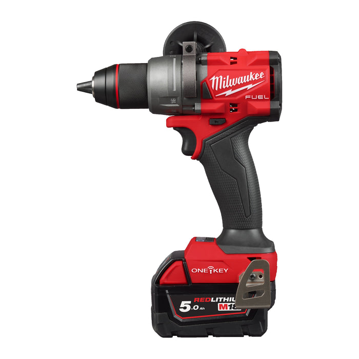 Milwaukee M18ONEPD3-502X 18V FUEL ONE-KEY Percussion Drill, 2x 5.0Ah Batteries, Charger & Case - westbasedirect.com
