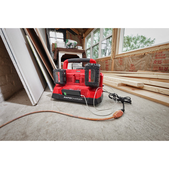 Milwaukee M18PC6 6-Bay+M18B5 Kit - 18V PACKOUT Compatible Charger 240V + 2x M18B5 5.0Ah Li-ion Batteries