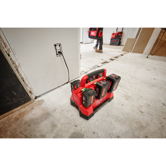 Milwaukee M18PC6 6-Bay+M18B5 Kit - 18V PACKOUT Compatible Charger 240V + 2x M18B5 5.0Ah Li-ion Batteries