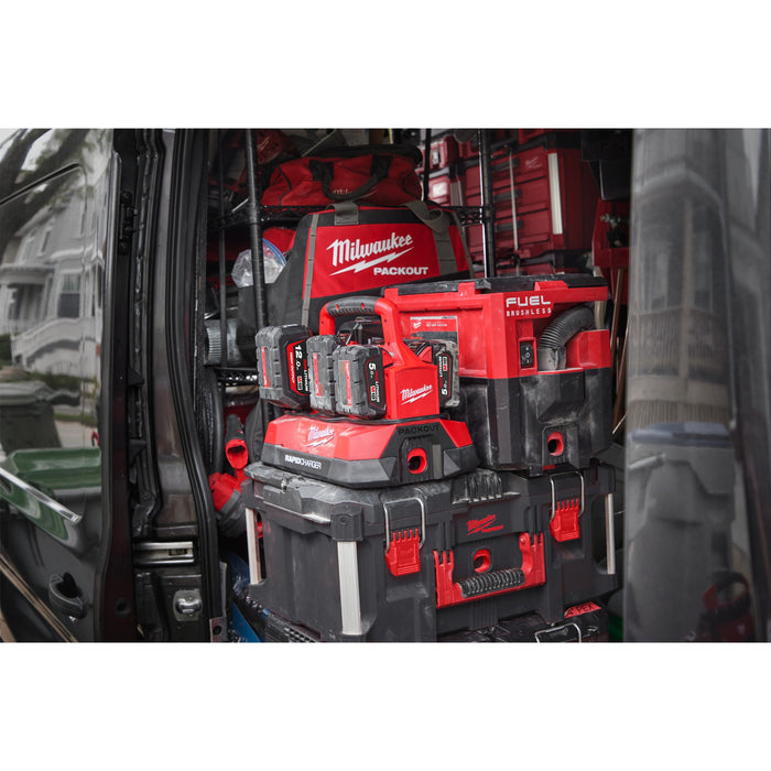 Milwaukee M18PC6 6-Bay+M18B5 Kit - 18V PACKOUT Compatible Charger 240V + 2x M18B5 5.0Ah Li-ion Batteries