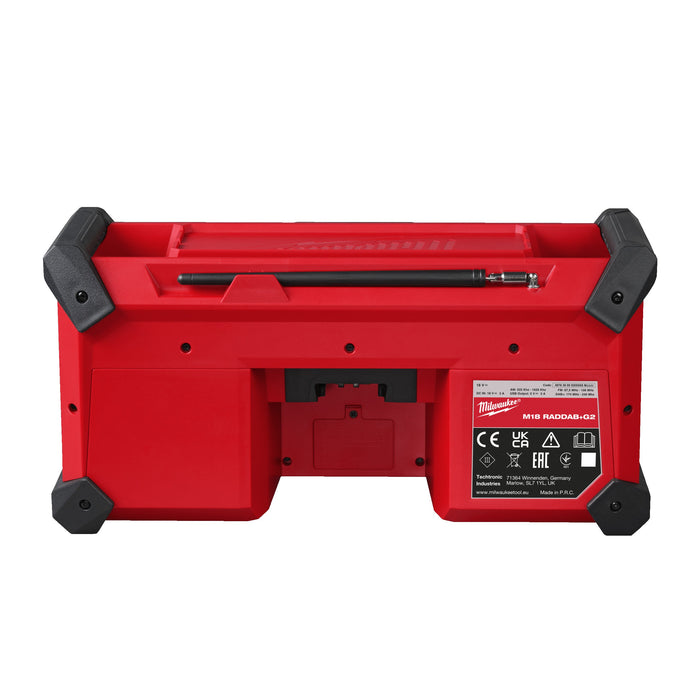 Milwaukee M18RADDAB+G2-0+M18B4 Kit - Jobsite Radio with DAB+ + M18B4 4.0Ah Li-ion Battery