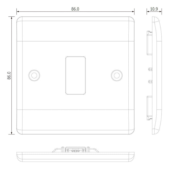 BG GridLite M81 White Moulded 1G Grid Front Plate