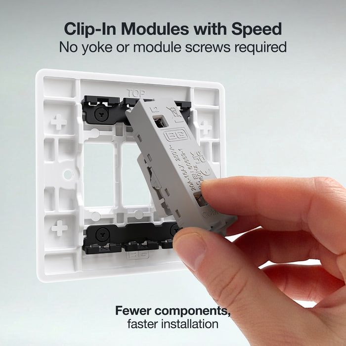 BG GridLite M83 White Moulded 3G Grid Front Plate