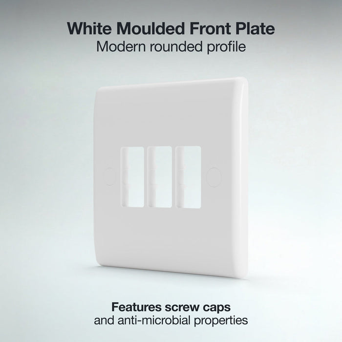 BG GridLite M83 White Moulded 3G Grid Front Plate