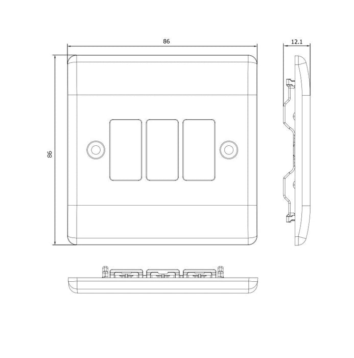 BG GridLite M83 White Moulded 3G Grid Front Plate