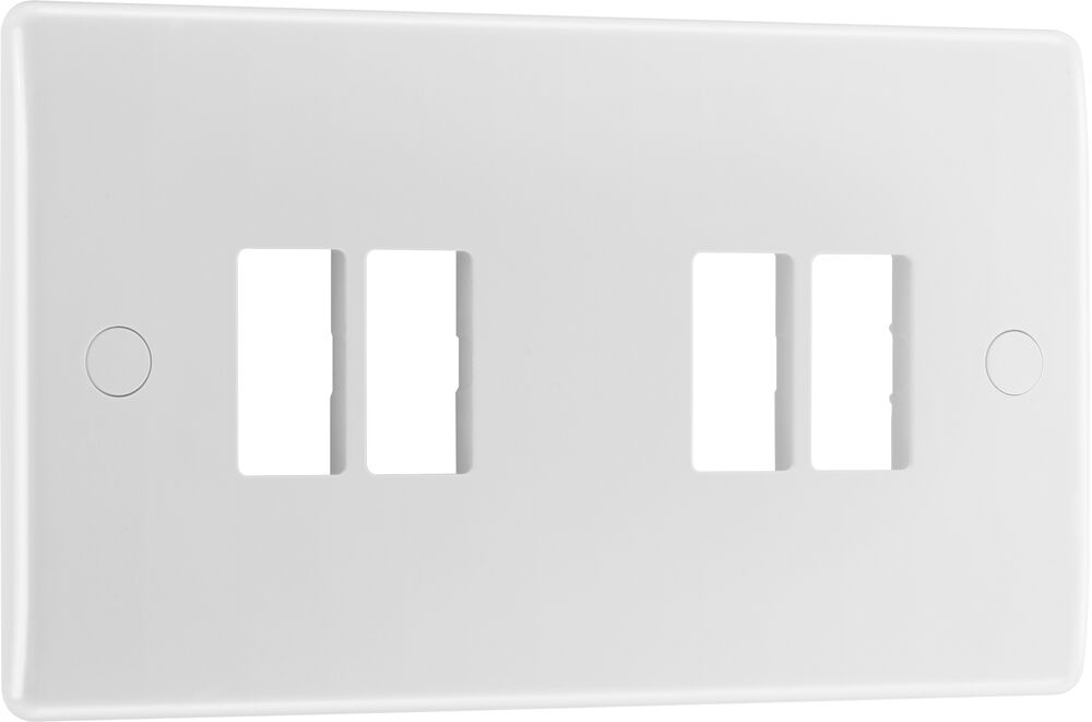BG GridLite M84 White Moulded 4G Grid Front Plate