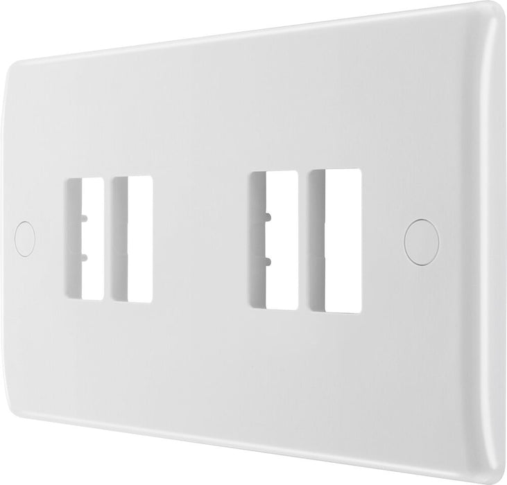 BG GridLite M84 White Moulded 4G Grid Front Plate