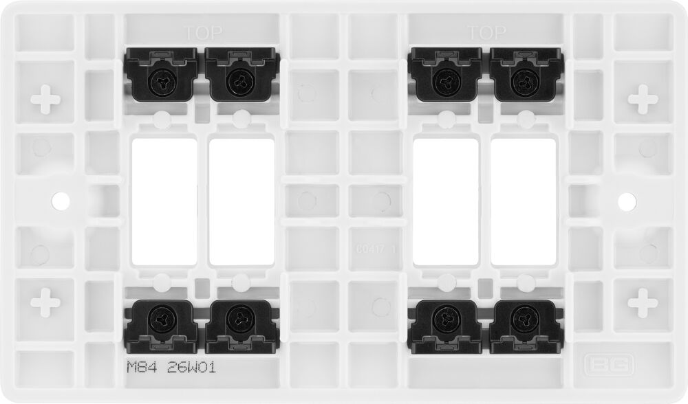 BG GridLite M84 White Moulded 4G Grid Front Plate