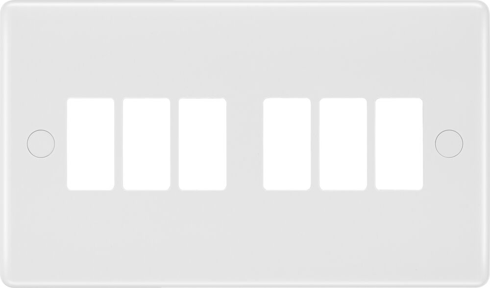 BG GridLite M86 White Moulded 6G Grid Front Plate