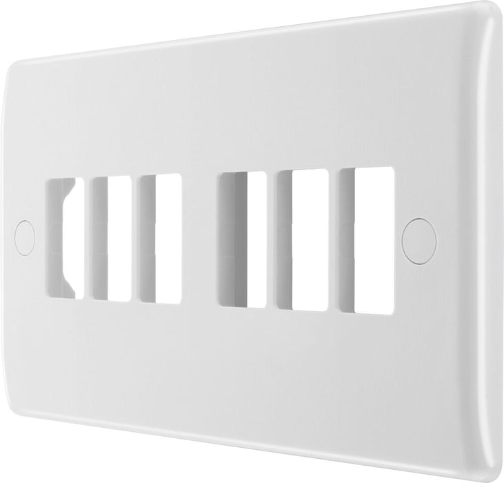 BG GridLite M86 White Moulded 6G Grid Front Plate
