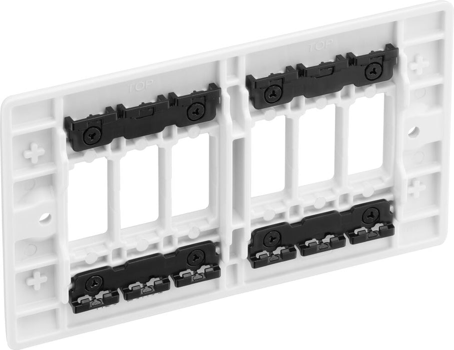 BG GridLite M86 White Moulded 6G Grid Front Plate