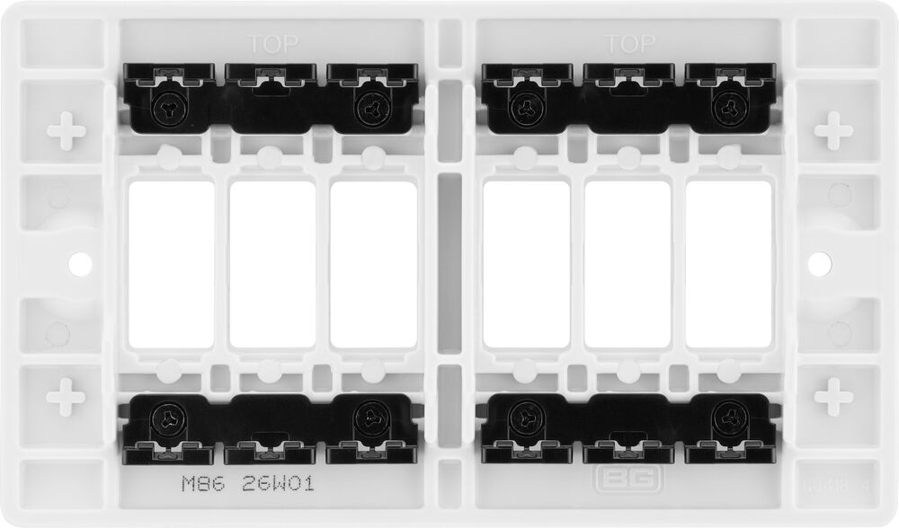 BG GridLite M86 White Moulded 6G Grid Front Plate