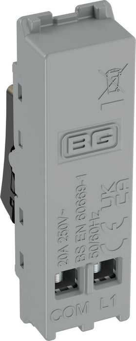 BG GridLite MAB14 20A 1-Way Retractive Switch Module - Antique Brass