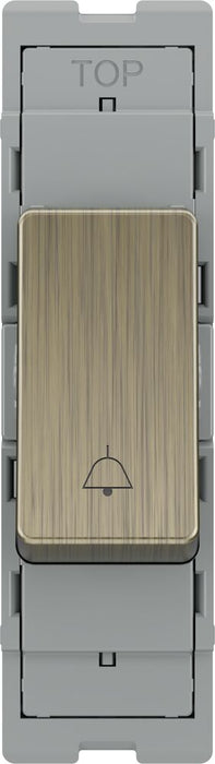 BG GridLite MAB142BELL 20A 2-Way Retractive Switch Module "Bell Symbol" - Antique Brass