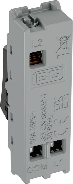 BG GridLite MAB142PR 20A 2-Way Retractive Switch Module "PRESS" - Antique Brass