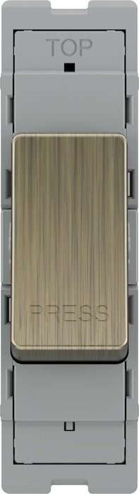 BG GridLite MAB14PR 20A 1-Way Retractive Switch Module "PRESS" - Antique Brass