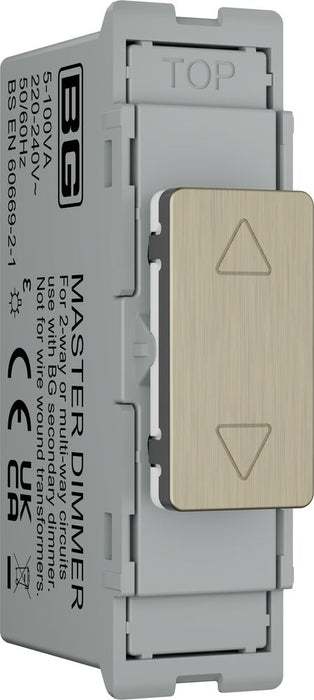 BG GridLite MABTDM 100W Master Touch LED Dimmer Module - Antique Brass
