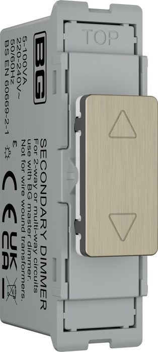 BG GridLite MABTDS 100W Secondary Touch LED Dimmer Module - Antique Brass