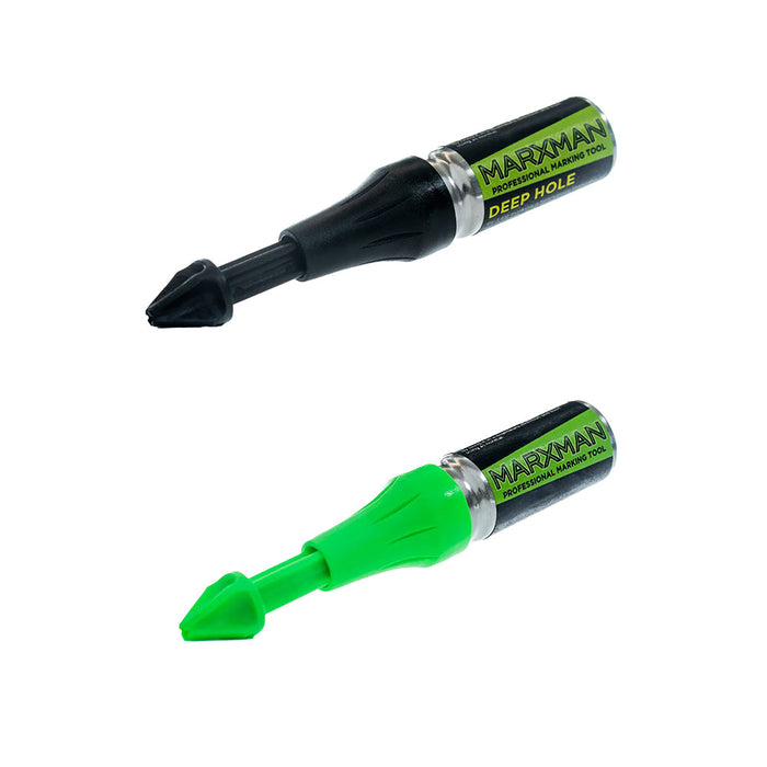 Marxman Professional 1x Standard Green Lid & 1x Deep Hole Black Lid Marking Tool Kit