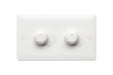 MK Base MB1524WHI White Moulded 2G LED 6-100W Trailing Edge Dimmer - westbasedirect.com