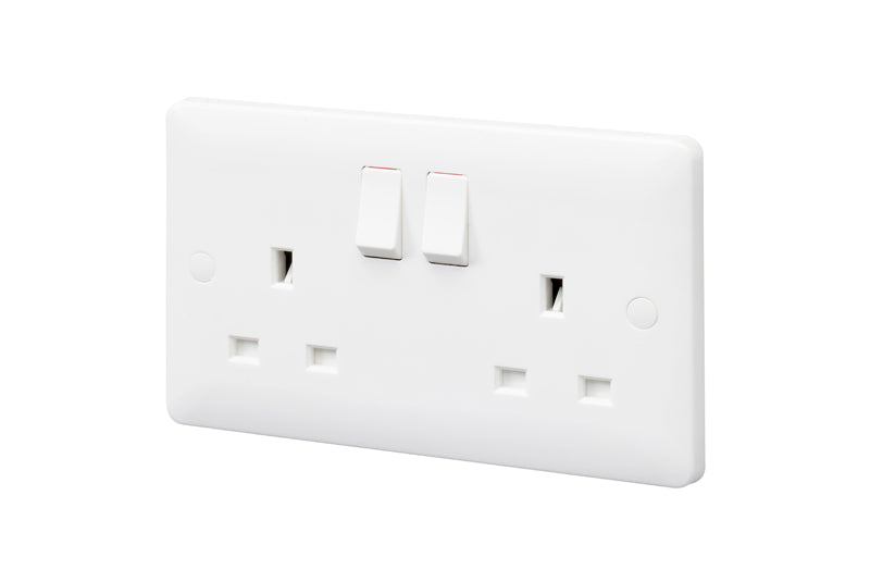 MK Base MB2747WHI White Moulded 13A 2G SP Switched Socket - westbasedirect.com