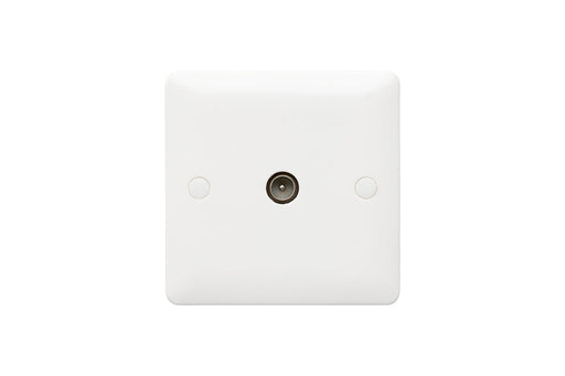 MK Base MB3520WHI White Moulded 1G Single TV Socket Outlet Male (Non-Isolated) - westbasedirect.com