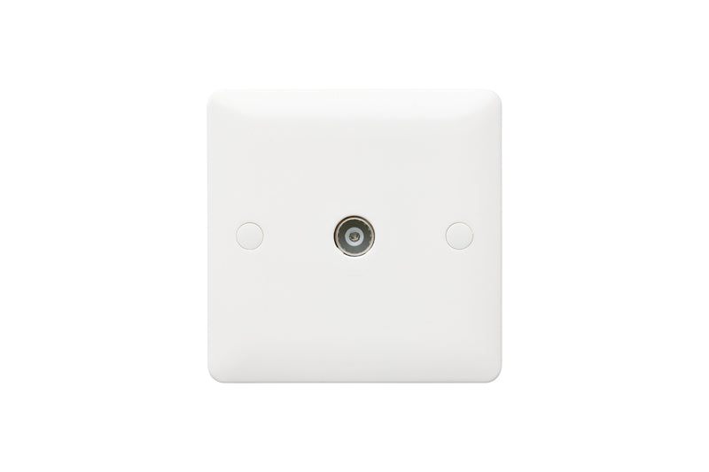 MK Base MB3521WHI White Moulded 1G Single TV Socket Outlet Female (Non-Isolated) - westbasedirect.com