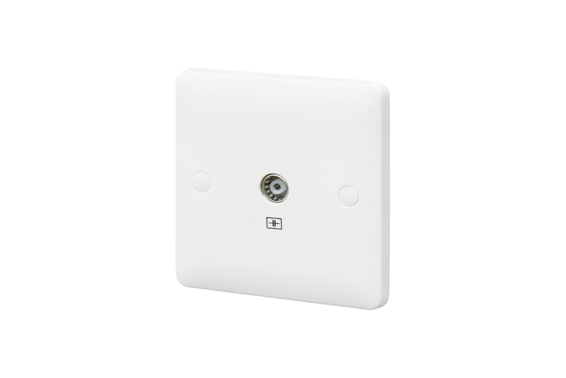 MK Base MB3522WHI White Moulded 1G Single TV Socket Outlet (Isolated) - westbasedirect.com