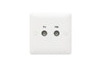 MK Base MB3523WHI White Moulded 1G Twin TV/FM Diplexer Outlet (Isolated) - westbasedirect.com