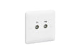 MK Base MB3523WHI White Moulded 1G Twin TV/FM Diplexer Outlet (Isolated) - westbasedirect.com