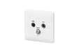 MK Base MB3553WHI White Moulded 1G Triple TV/FM/SAT Triplexer Outlet - westbasedirect.com