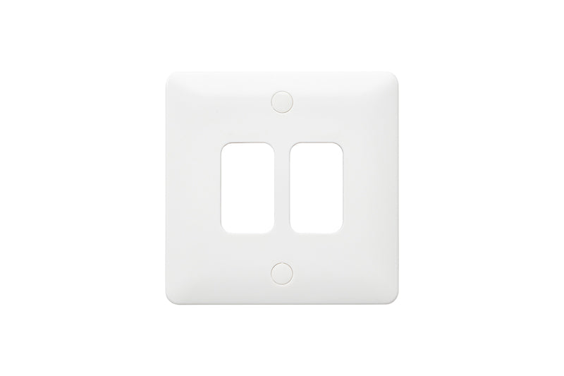 MK Base MB3632WHI White Moulded 2G Grid Front Plate - westbasedirect.com