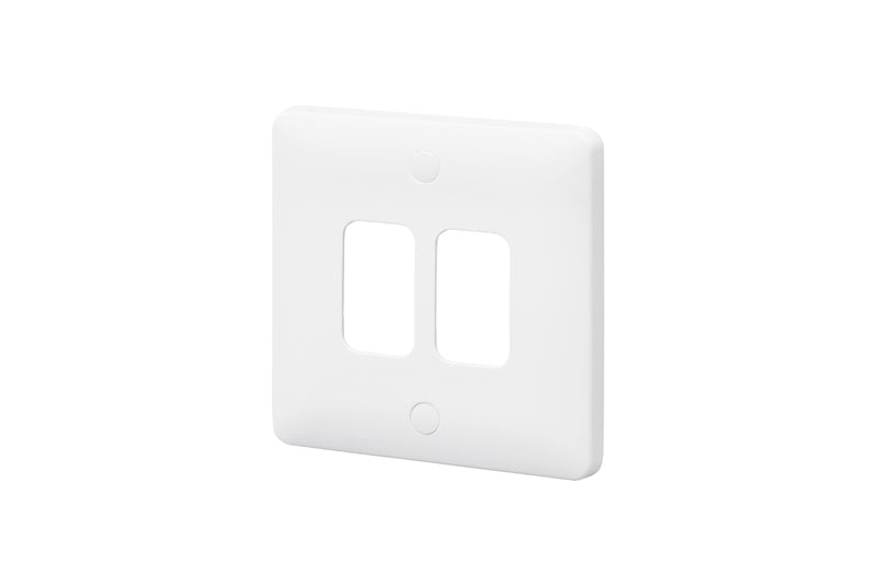 MK Base MB3632WHI White Moulded 2G Grid Front Plate - westbasedirect.com