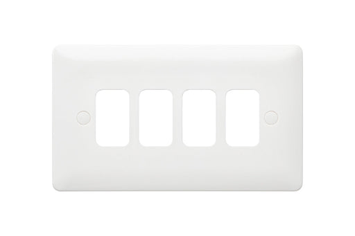 MK Base MB3634WHI White Moulded 4G Grid Front Plate - westbasedirect.com