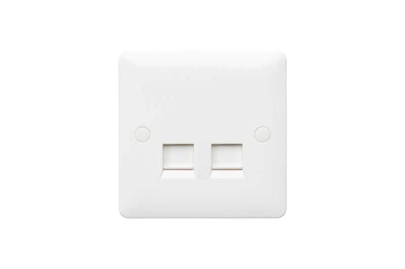 MK Base MB429WHI White Moulded 1G Double RJ45 Cat6 Data Socket - westbasedirect.com