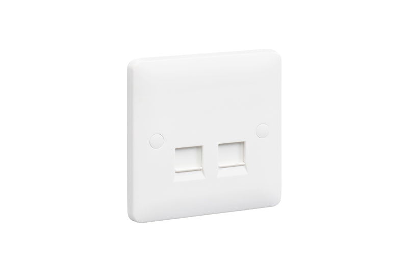 MK Base MB429WHI White Moulded 1G Double RJ45 Cat6 Data Socket - westbasedirect.com