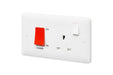 MK Base MB5060WHI White Moulded 45A DP Cooker Switch + 13A DP Switched Socket - westbasedirect.com