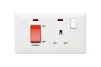 MK Base MB5061WHI White Moulded 45A DP Cooker Switch +13A DP Switched Socket + Neon - westbasedirect.com