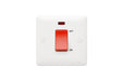 MK Base MB5205NWHI White Moulded 45A 1G DP Switch + Neon (Small) - westbasedirect.com