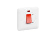 MK Base MB5205NWHI White Moulded 45A 1G DP Switch + Neon (Small) - westbasedirect.com